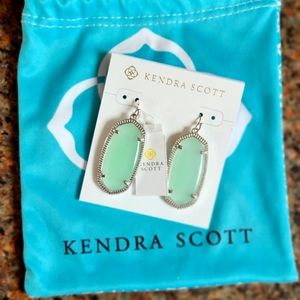 Sold .  Kendra scott Elle Silver Drop Earrings in Dichroic Glass. BNWT